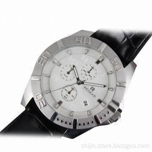 Stainless steel men's watch with Japanese quartz movement, hot selling, China manufacturer